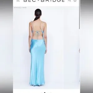 Bec Bridge BRAND NEW Margaux Keyhole Dress in Topaz Blue Size